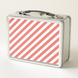 Diagonaal patroon van roze en witte strepen