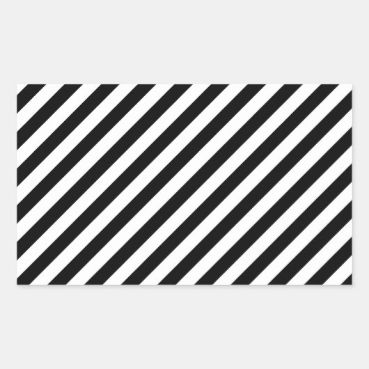 Diagonaal patroon voor zwart-wit rechthoekige sticker (Voorkant)