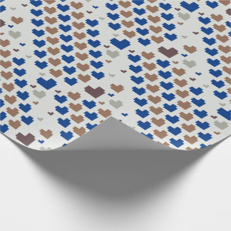Diagonaal Pixel Hartpatroon Cadeaupapier