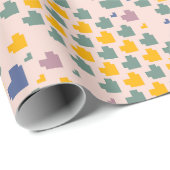 Diagonaal Pixel Hartpatroon Cadeaupapier (Rol Hoek)
