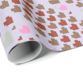 Diagonaal Pixel Hartpatroon Cadeaupapier (Rol Hoek)