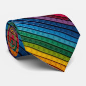 Diagonaal plastic regenboog stenen stropdas (Opgerold)