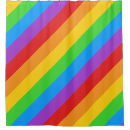 Diagonaal Regenboog Pride Douchegordijn: Krachtige Douchegordijn