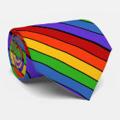 Diagonaal Regenboog Streep Stropdas (Opgerold)