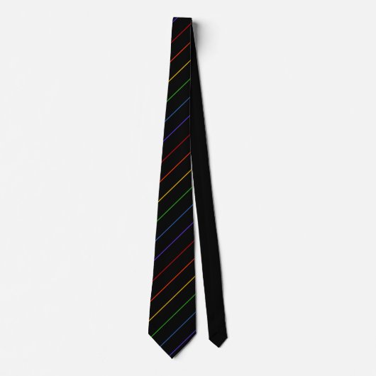 Diagonaal regenboogduin strepe Black Stropdas (Voorkant)