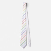 Diagonaal regenboogduin Stripe White Stropdas (Voorkant)