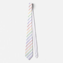 Diagonaal regenboogduin Stripe White Stropdas