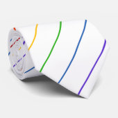 Diagonaal regenboogduin Stripe White Stropdas (Opgerold)