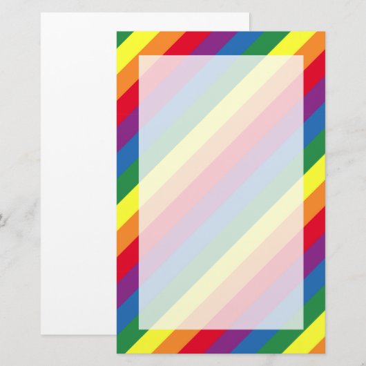 Diagonaal regenboogpatroon briefpapier (Voorkant / Achterkant)