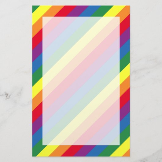Diagonaal regenboogpatroon briefpapier (Voorkant)