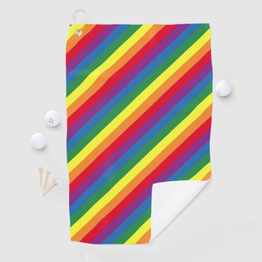 Diagonaal regenboogpatroon golfhanddoek (Insitu)