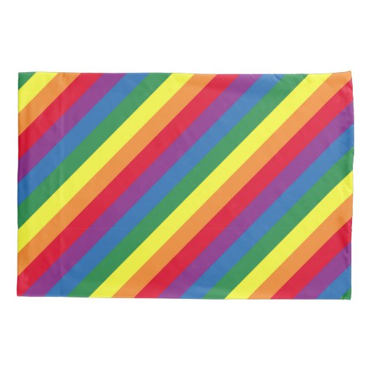 Diagonaal regenboogpatroon kussensloop (Achterkant-Links)