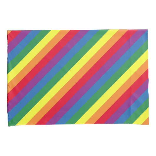 Diagonaal regenboogpatroon kussensloop (Voorkant-Rechts)