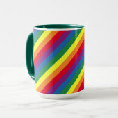 Diagonaal regenboogpatroon mok (Voorkant links)