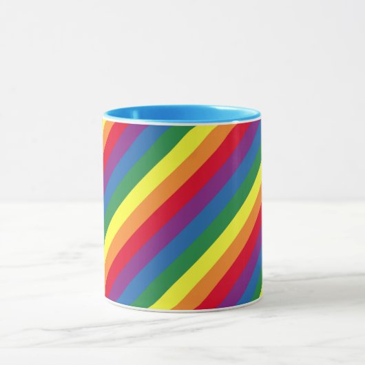 Diagonaal regenboogpatroon mok (Midden)