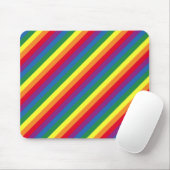Diagonaal regenboogpatroon muismat (Met muis)