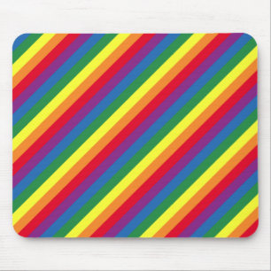 Diagonaal regenboogpatroon muismat