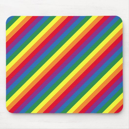 Diagonaal regenboogpatroon muismat (Voorkant)