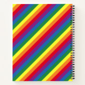 Diagonaal regenboogpatroon notitieboek (Achterkant)