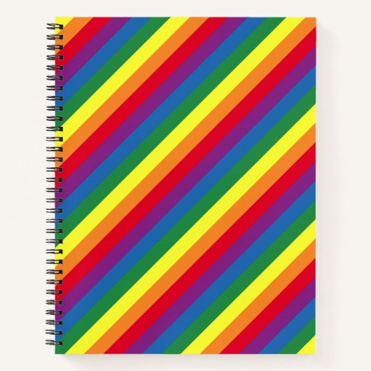 Diagonaal regenboogpatroon notitieboek (Voorkant)