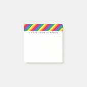 Diagonaal regenboogpatroon post-it® notes (Voorkant)