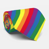 Diagonaal regenboogpatroon stropdas (Opgerold)