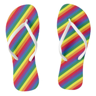 Diagonaal regenboogpatroon teenslippers