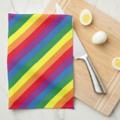 Diagonaal regenboogpatroon theedoek (Quarter Fold)