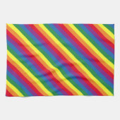 Diagonaal regenboogpatroon theedoek (Horizontaal)