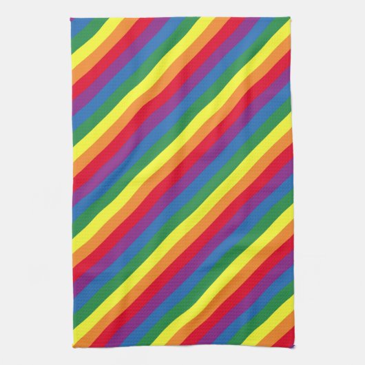Diagonaal regenboogpatroon theedoek (Verticaal)