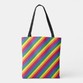 Diagonaal regenboogpatroon tote bag (Achterkant)