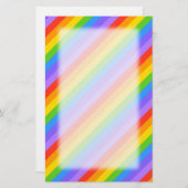 Diagonaal regenboogstrips patroon. briefpapier (Voorkant / Achterkant)