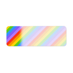 Diagonaal regenboogstrips patroon. etiket