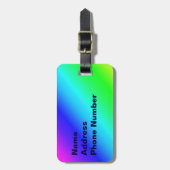 Diagonaal regenboogverloopblauw naar groen bagagelabel (Voorkant verticaal)