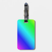 Diagonaal regenboogverloopblauw naar groen bagagelabel (Achterkant verticaal)