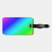 Diagonaal regenboogverloopblauw naar groen bagagelabel (Achterkant horizontaal)