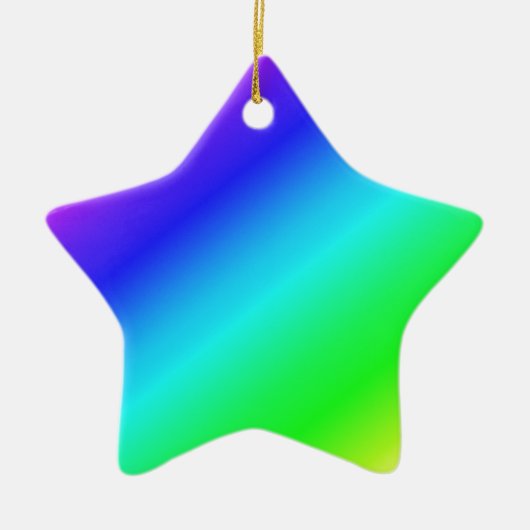 Diagonaal regenboogverloopblauw naar groen keramisch ornament (Voorkant)