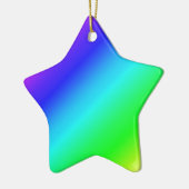 Diagonaal regenboogverloopblauw naar groen keramisch ornament (Links)