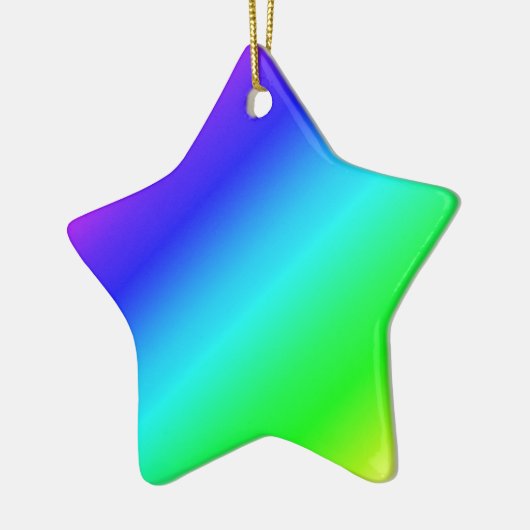 Diagonaal regenboogverloopblauw naar groen keramisch ornament (Links)