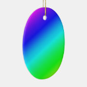 Diagonaal regenboogverloopblauw naar groen keramisch ornament (Rechts)