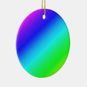 Diagonaal regenboogverloopblauw naar groen keramisch ornament (Rechts)