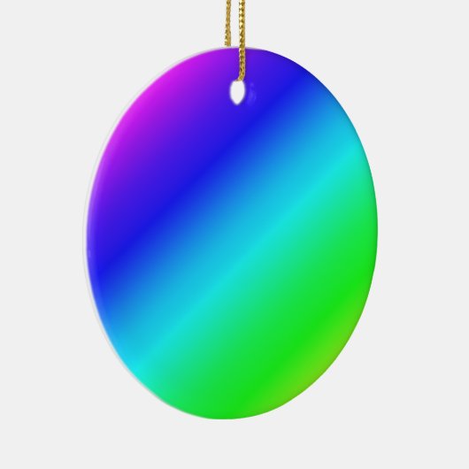 Diagonaal regenboogverloopblauw naar groen keramisch ornament (Rechts)