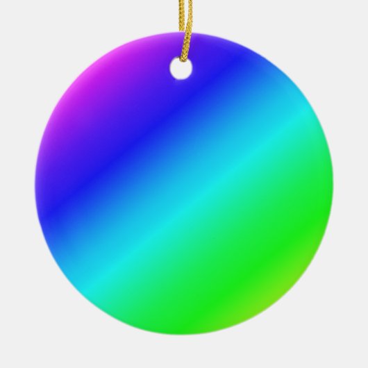 Diagonaal regenboogverloopblauw naar groen keramisch ornament (Voorkant)