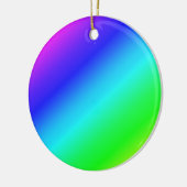 Diagonaal regenboogverloopblauw naar groen keramisch ornament (Links)