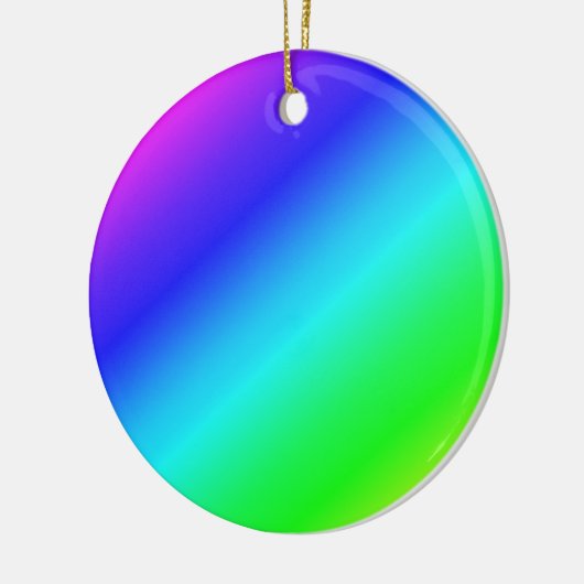 Diagonaal regenboogverloopblauw naar groen keramisch ornament (Links)