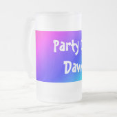 Diagonaal regenboogverloopblauw naar groen matglas bierpul (Voorkant links)