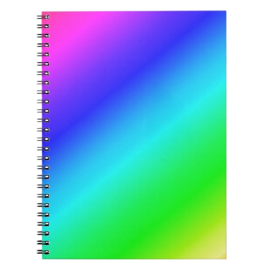Diagonaal regenboogverloopblauw naar groen notitieboek (Voorkant)