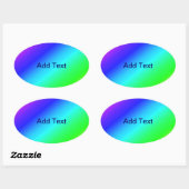 Diagonaal regenboogverloopblauw naar groen ovale sticker (Vel)