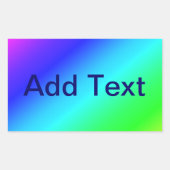 Diagonaal regenboogverloopblauw naar groen rechthoekige sticker (Voorkant)