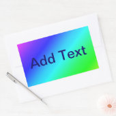 Diagonaal regenboogverloopblauw naar groen rechthoekige sticker (Envelop)